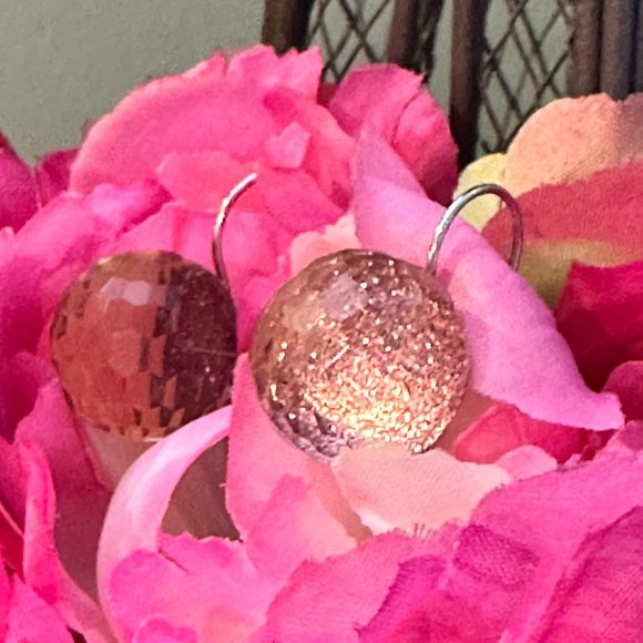 Lever Back Clear Ball Earrings - Picture 1 of 4